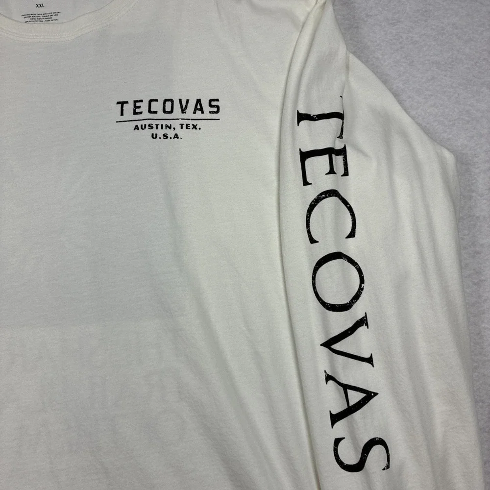 Tecovas Austin Texas Graphic T Shirt XXL Long Sleeve Spell Out‎ Sleeve